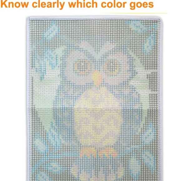 Halloween Owl Art Deco latch hook rug kit for kids and adults, 20x15in, DIY craf - Picture 2 of 6
